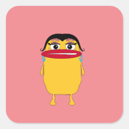 Adesivo Quadrado Grandes lábios - Lady Sticker