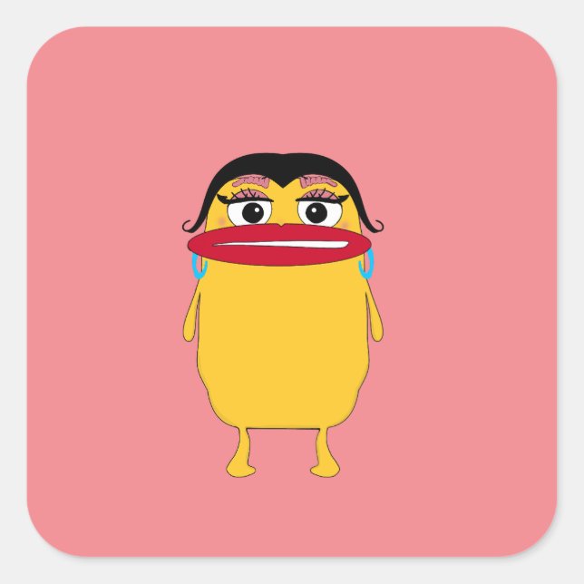 Adesivo Quadrado Grandes lábios - Lady Sticker (Frente)