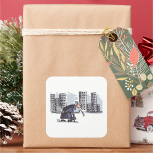 Adesivo Quadrado Granny Spitting! in city square large stickers