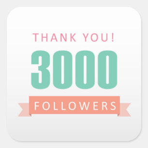 Adesivo Quadrado gratitude você-social de 3000 meios do obrigado