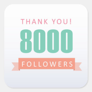 Adesivo Quadrado gratitude você-social de 8000 meios do obrigado