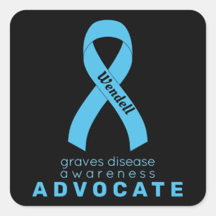 Adesivo Quadrado Graves Disease Advocate Black Square Sticker