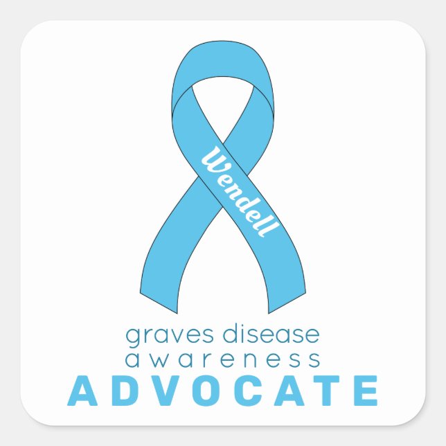 Adesivo Quadrado Graves Disease Advocate White Square Sticker (Frente)