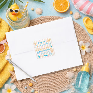 Adesivo Quadrado Grávida & à Beira da Piscina Festa de Babá de Verã