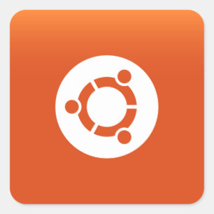 Adesivo Quadrado Grdiant alaranjado de Ubuntu