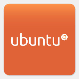Adesivo Quadrado Grdiant alaranjado de Ubuntu