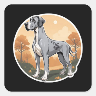 Adesivo Quadrado Great Dane
