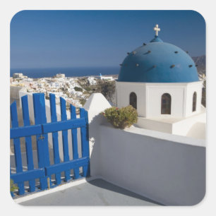 Adesivo Quadrado Grécia e Ilha Grega de Santorini a partir do