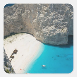 Adesivo Quadrado GRÉCIA, Ilhas Jônicas, ZAKYNTHOS, NAUFRÁGIO