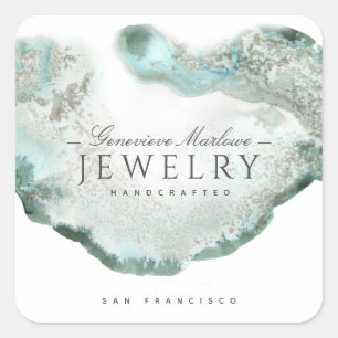Adesivo Quadrado Green Agate Jewelry Designer