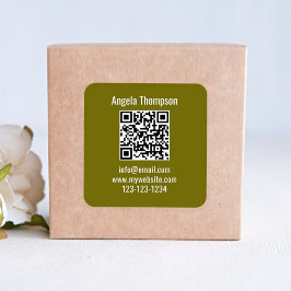 Adesivo Quadrado Green Business QR Code Custom Basic