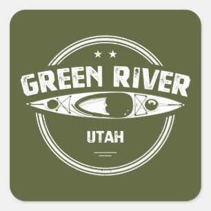 Adesivo Quadrado Green River Utah Kayaking