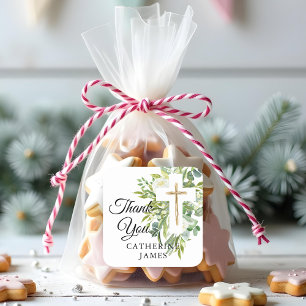 Adesivo Quadrado Greenerescência Floral Cruz Botânica Elegante Bati