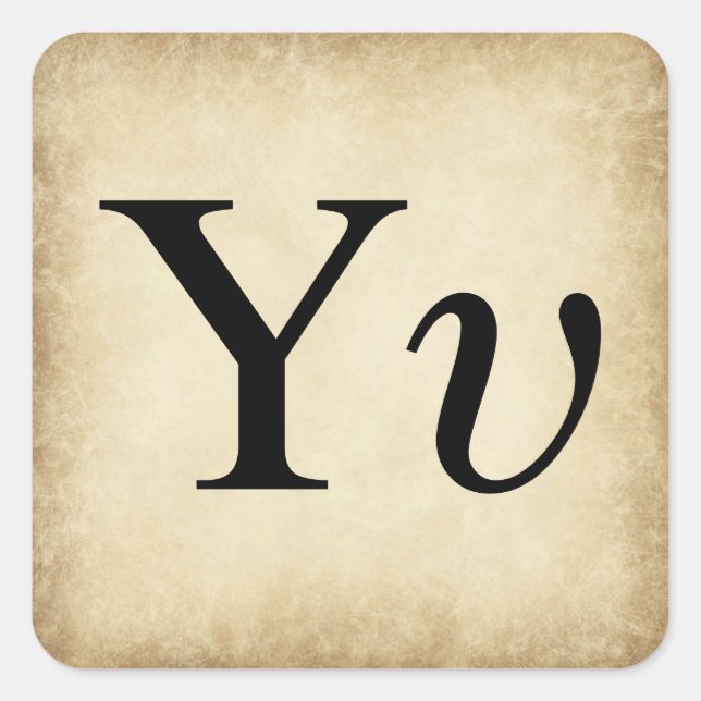 Adesivo Quadrado Grego - Letra alfabética Upsilon (Frente)