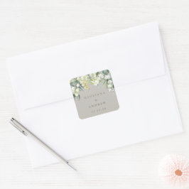 Adesivo Quadrado Greige Snowberry + Eucalipto Casamento de Inverno