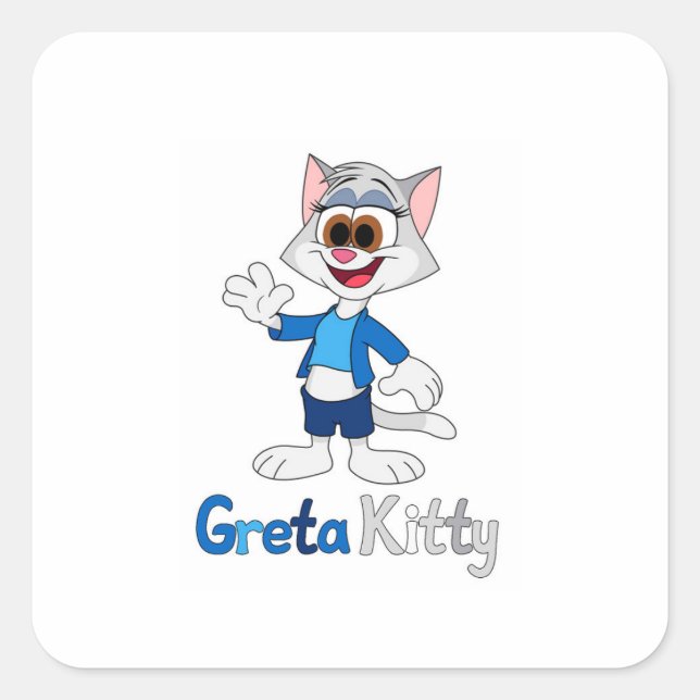 Adesivo Quadrado Greta Kitty (Frente)