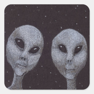 Adesivo Quadrado Greys Alienígenas