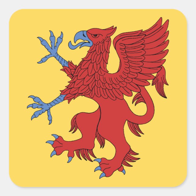 Adesivo Quadrado Griffin Rampant Gules (Frente)