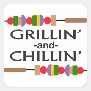 Adesivo Quadrado Grillin e Chillin