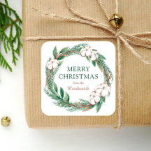 Grinalda de Vegetação de Inverno Feliz Natal Aquar