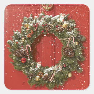 Adesivo Quadrado Grinalda do Natal que pendura em uma porta
