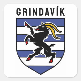 Adesivo Quadrado Grindavík Casaco de Armas - Islândia
