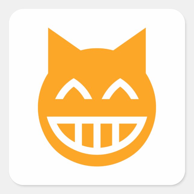 Adesivo Quadrado Grinning Emoji Cat (Frente)