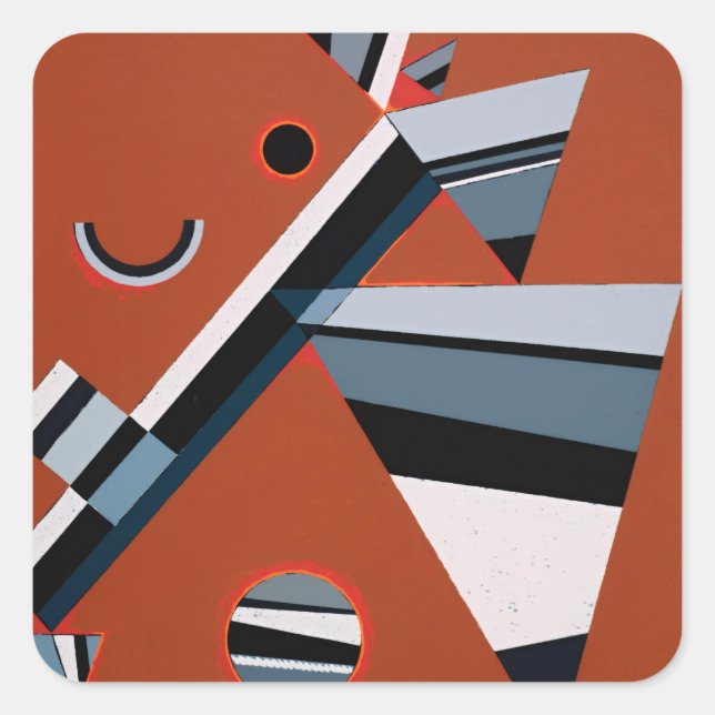 Adesivo Quadrado Gris por Kandinsky Abstrato Painting Modern Art (Frente)