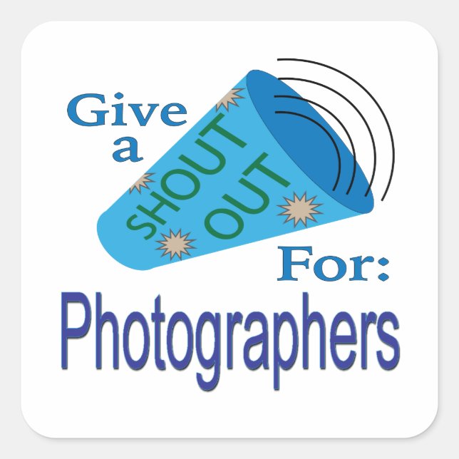 Adesivo Quadrado Gritar para Fotógrafos (Frente)