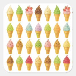 Adesivo Quadrado Gritar para Sorvete