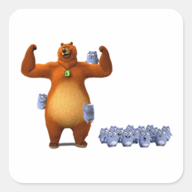 Adesivo Quadrado Grizzy e limming (Frente)