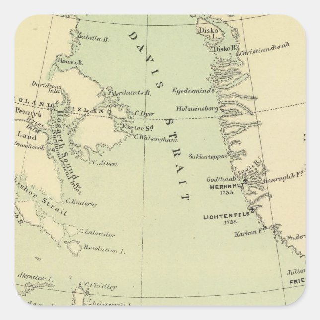 Adesivo Quadrado Gronelândia, Labrador (Frente)