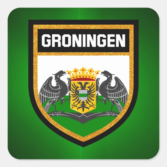 Adesivo Quadrado Groningen Flag (Frente)