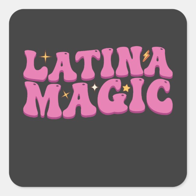 Adesivo Quadrado Groovy Latina Magic Cute Pink (Frente)