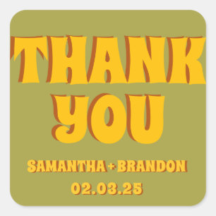 Adesivo Quadrado Groovy Negrito Verde Amarelo Vermelho Funky 