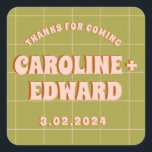 Adesivo Quadrado Groovy Negrito Verde Rosa Vermelho Funky<br><div class="desc">Groovy Negrito Verde Amarelo Vermelho Funky</div>