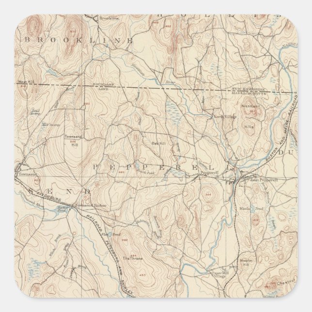 Adesivo Quadrado Groton, Massachusetts (Frente)