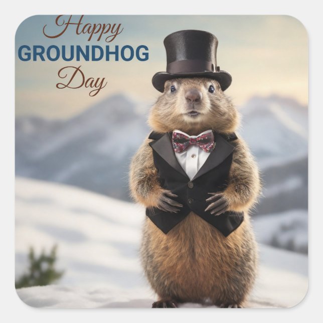 Adesivo Quadrado Groundhog (Frente)