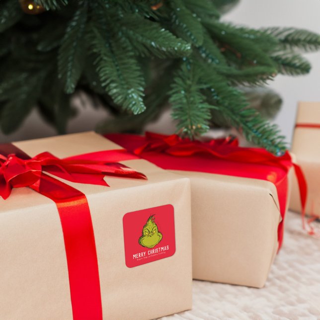 Adesivo Quadrado Grpolegadas clássico | Natal - Personalizado (Sticker on gift)