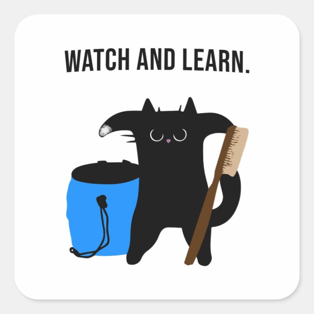 Adesivo Quadrado Grumpy Cat Teaches Climbing Collection (Frente)