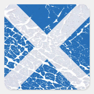 Adesivo Quadrado Grunge Scottish Flag