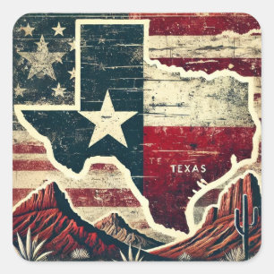 Adesivo Quadrado Grunge (Texas)