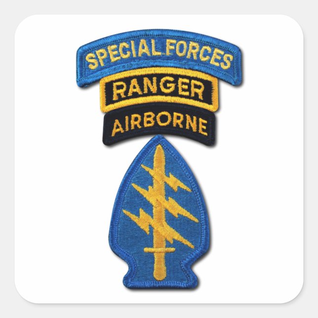 Adesivo Quadrado Grupo das Forças Especiais Green Berets SF SOF SFG (Frente)