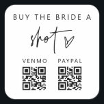 Adesivo Quadrado Grupo de Marca dos Stickers de Análise de Festa de<br><div class="desc">Celebre seu noivado! Permitir que os convidados no bar lhe comprar uma bebida na sua festa de solteira digitalizando o código QR em seu dispositivo móvel.</div>