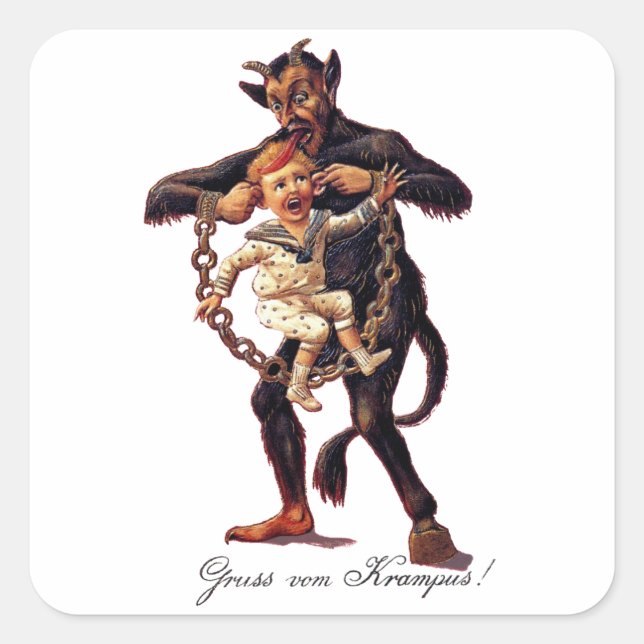 Adesivo Quadrado Gruss Vom (Saudações De Krampus) (Frente)