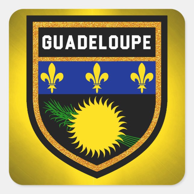 Adesivo Quadrado Guadeloupe Flag (Frente)
