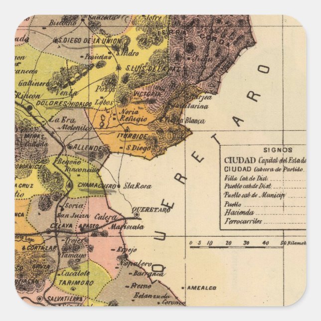 Adesivo Quadrado Guanajuato, México (Frente)