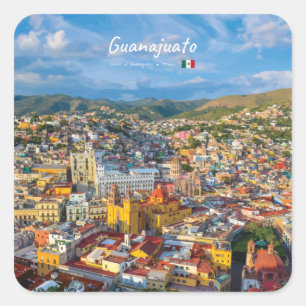 Adesivo Quadrado Guanajuato, México - Paisagem Urbana Colorida