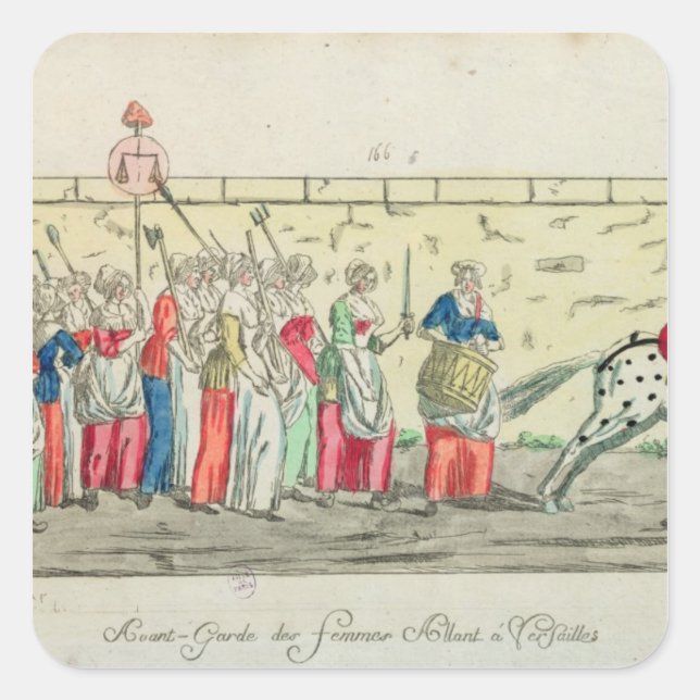 Adesivo Quadrado Guarda avançada das mulheres indo (Frente)