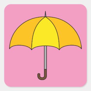 Adesivo Quadrado Guarda-chuva amarela
